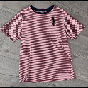 Polo Ralph Lauren red stripe big pony short sleeve T-shirt boys XL 14